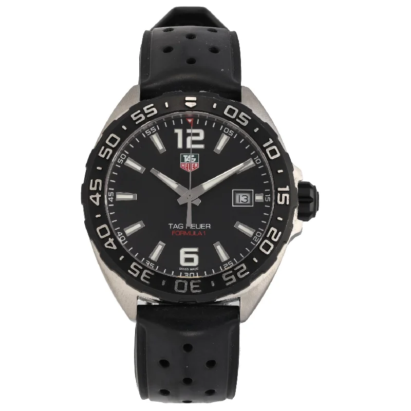 watch with black case -  Tag Heuer Formula 1 WAZ1110 41mm Stainless Steel Watch