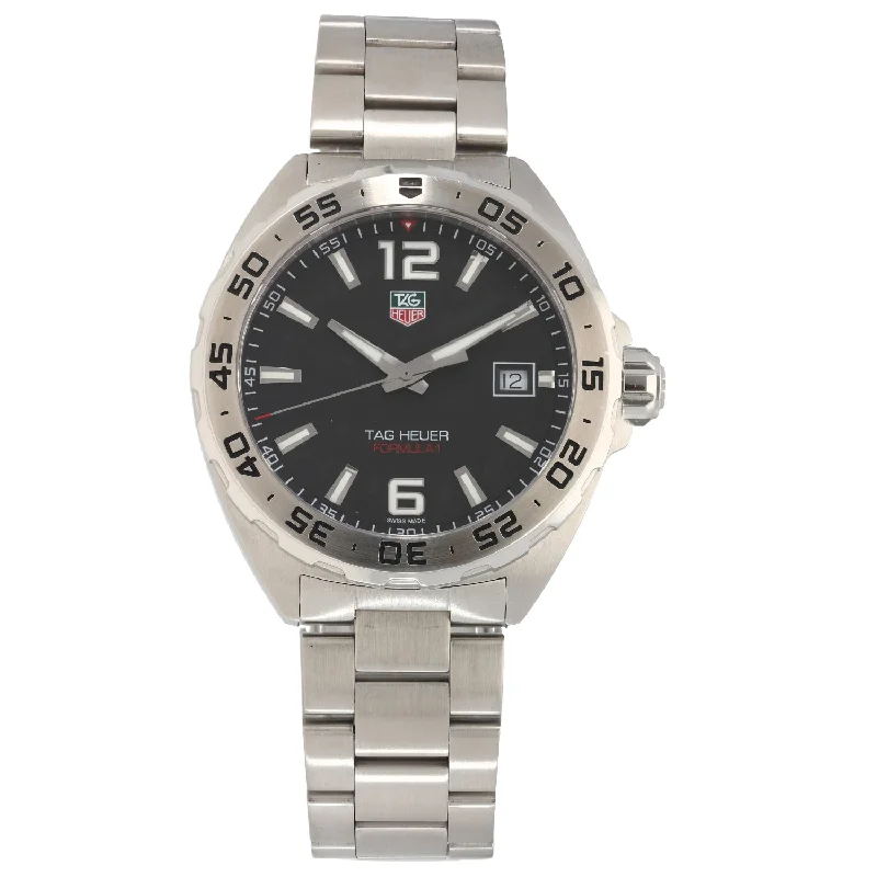 watch with blue numerals -  Tag Heuer Formula 1 WAZ1112 41mm Stainless Steel Watch